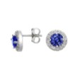 Brilliant Earth 18K White Gold Sapphire Halo Diamond Earrings