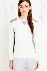 Urban Outfitters €344 - MM6 Leather Insert Sweatshirt http://tinyurl.com/pnyxkhm