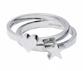 Edge Only by Jenny Huston €95 each - Heart & Star Stacking Rings