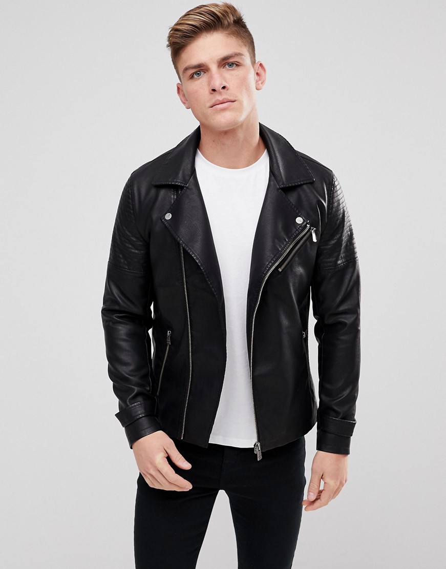 Only & Sons Faux Leather Biker Jacket | Killer Fashion