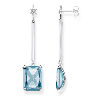 Thomas Sabo Large Blue Stone Drop Earrings in Sterling Silver, €198 http://bit.ly/2KMCepP