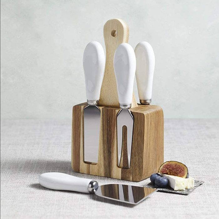 Artesà Stainless Steel Cheese Knives And Block